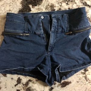 Denim high waisted shorts